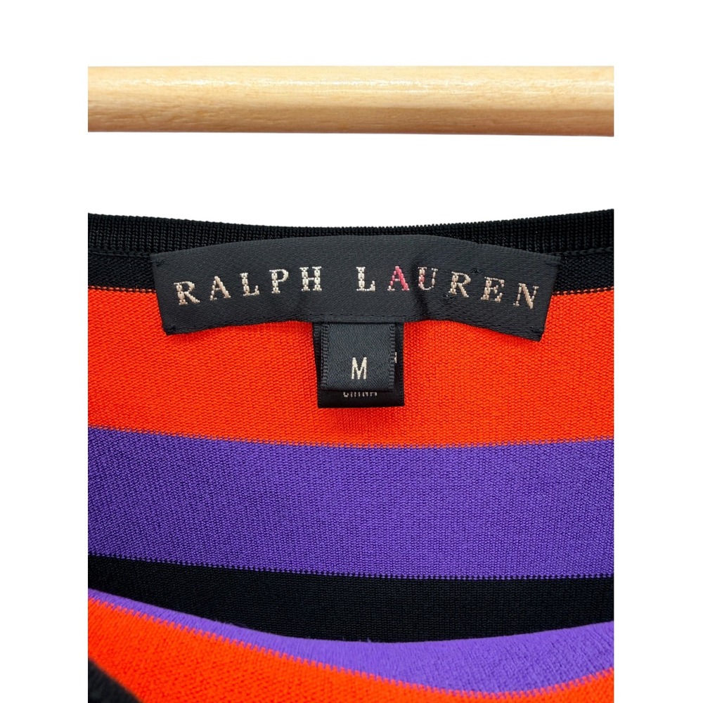 Ralph Lauren Rainbow Striped Boatneck Knit Top M Retro Whimsygoth Kidcore - Picture 2 of 4